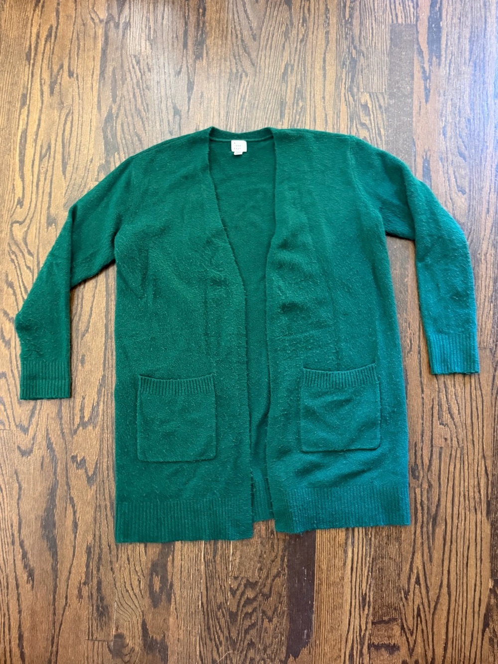 a new day Green Open-Front Pocket Cardigan